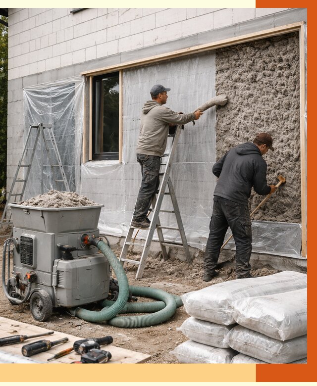 Утепление дома из газобетона эковатой в Кыштыме от 4674 руб./м2 | ТепломастерКшт